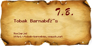 Tobak Barnabás névjegykártya